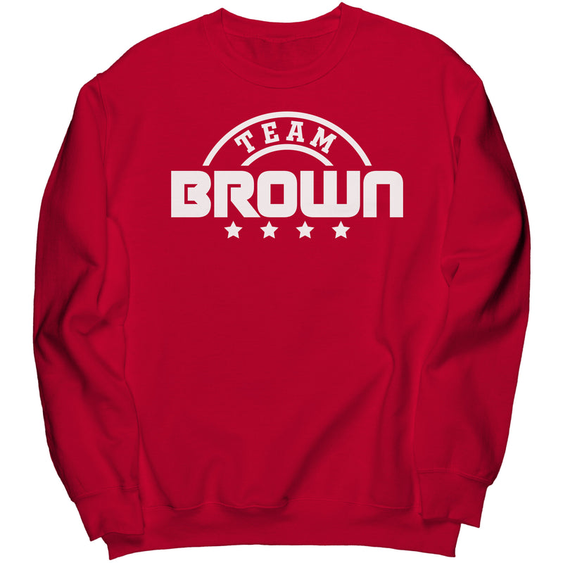 Team Brown Gildan Crewneck Sweatshirt - HM Success Unlimited, LLC